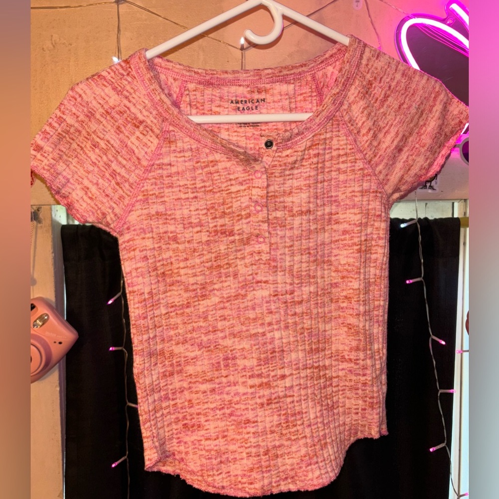 American Eagle Henley Baby Tee